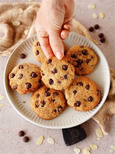 Gesunde Chocolate Chip Cookies Mandel Kekse Elavegan