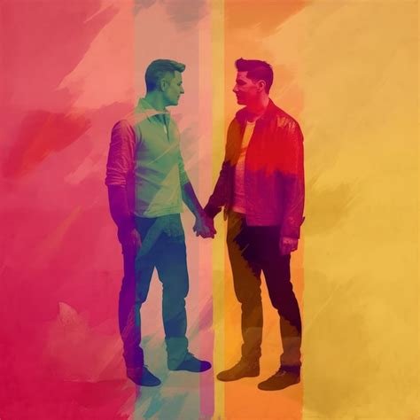 Premium Ai Image Two Men Holding Hands Watercolor With The Colors Of