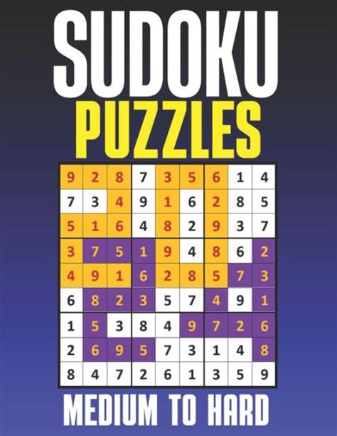 Sudoku Puzzles Medium And Hard Sudoku Puzzles Suduko Books For Adults