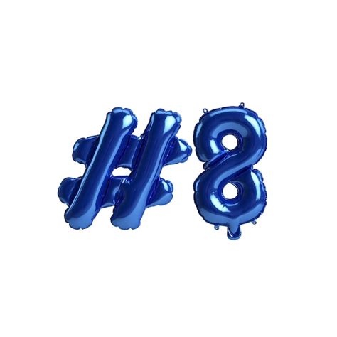 Premium Photo 3d Illustration Of 8 Hashtag Blue Balloons Isolated On