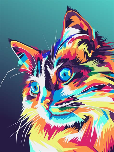 Colorful cat pop art style 7933785 Vector Art at Vecteezy