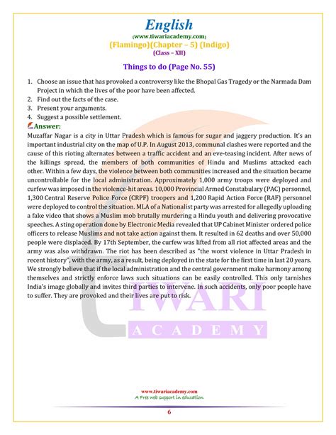 Ncert Solutions For Class English Flamingo Chapter Indigo