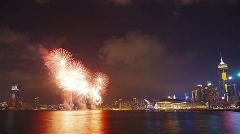 Chinese New Year Fireworks in Hong Kong,, Stock Footage | VideoHive