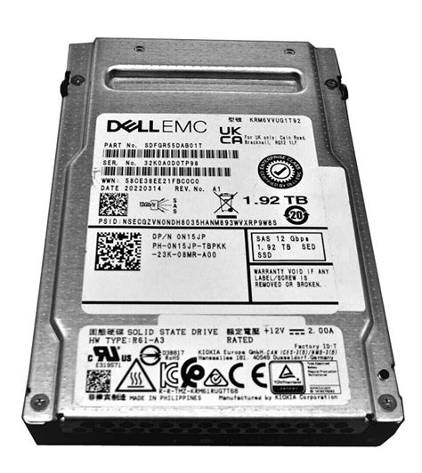 Kioxia RM6 SDFGR55DAB01T Mixed Use SSD 1 92 TB SAS 12Gb S DELL OEM