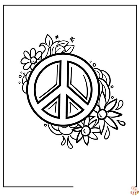 Free Peace Sign Mandalas Coloring Pages