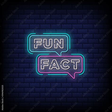 Fun Fact Neon Signs Style Text Design Stock Vector Adobe Stock