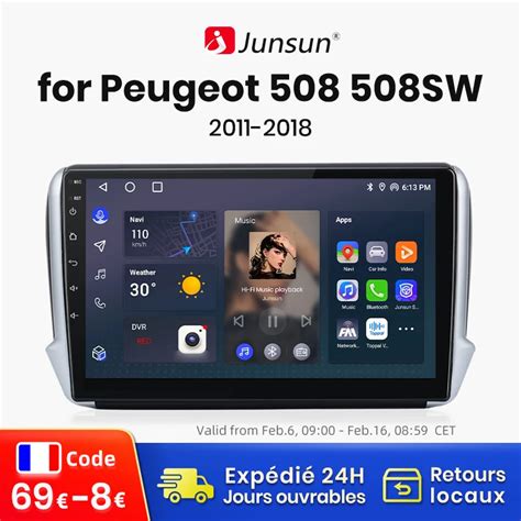 Junsun V1 Pro 8G 256G For Peugeot 2008 208 2012 2018 Car Radio Car