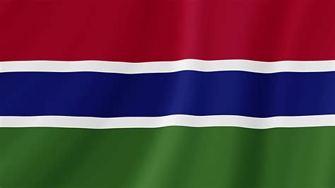 The Gambia Waving Flag Realistic Flag Animation Seamless Loop