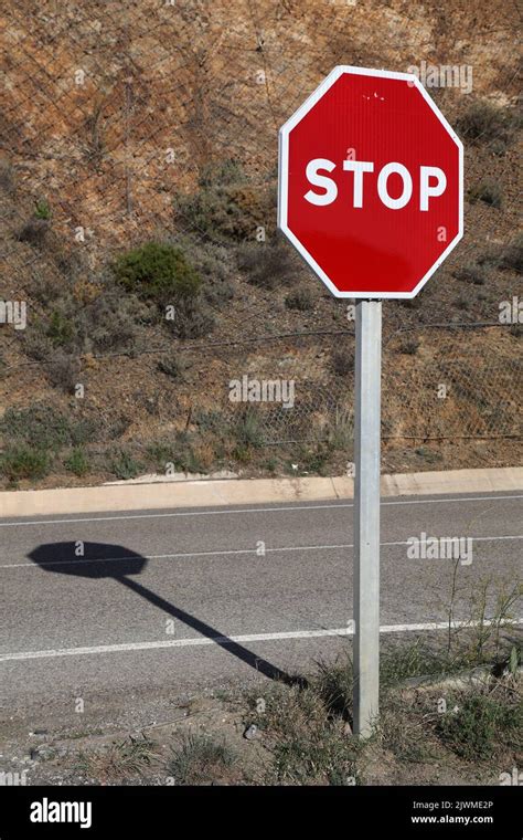 Stop Sign In Europe Road Sign In Spain Stock Photo Alamy