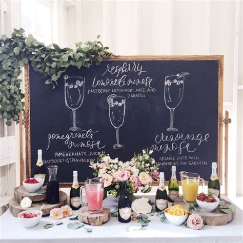 Mimosa Bar Set Up For The Shower Wedding Brunch Reception Wedding