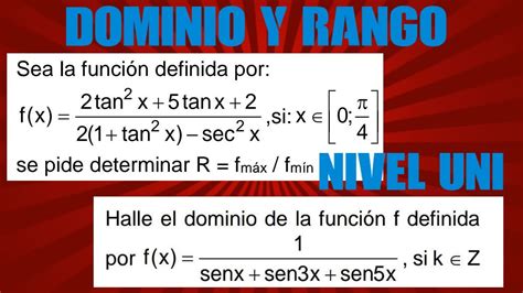 Funciones TrigonomÉtricas Dominio Y Rango Semestral Uni Youtube