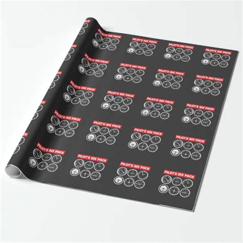 Pilot S Six Pack Flight Instruments Aviation Wrapping Paper Zazzle