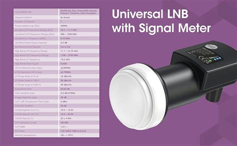 Tête de Parabole LNB Universelle à Sortie Unique avec Détecteur de