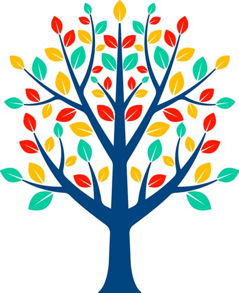 Tree Of Life Colourful Leaves Tree Wall Decal TenStickers