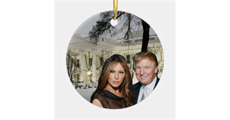 A Trump Christmas Donald And Melania Ceramic Ornament