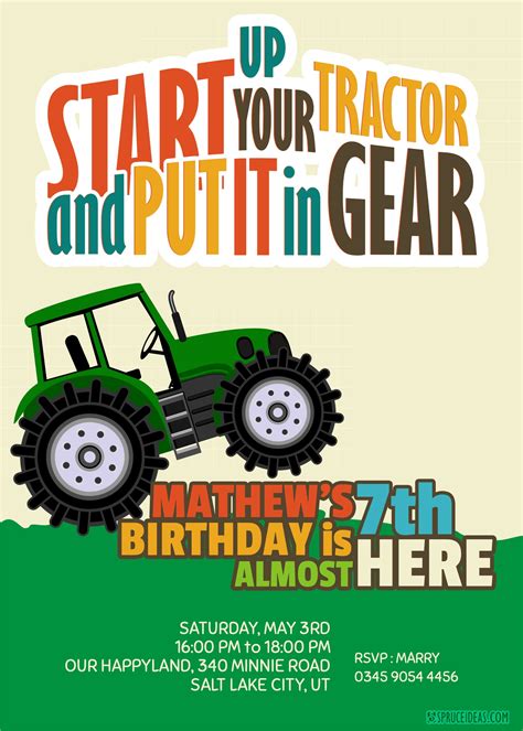 Free Printable John Deere Birthday Invitations Free Printable A To Z