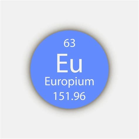 Europium Symbol Chemical Element Of The Periodic Table Vector