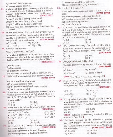 Chemical Equilibrium Mcqs Jee Neet All About Chemistry