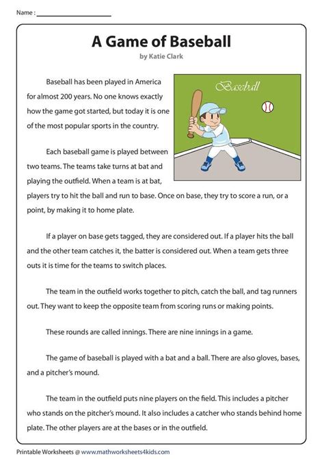 Baseball Reading Comprehension