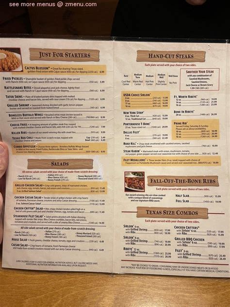 Online Menu Of Texas Roadhouse Restaurant Knoxville Tennessee 37924 Zmenu