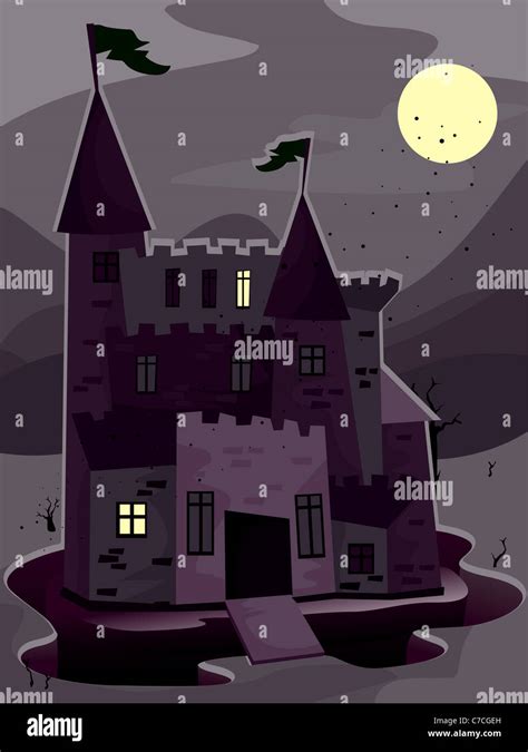 Dark Castle Illustration Stock Photo - Alamy