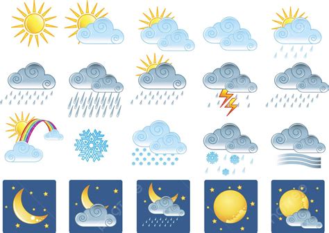 20 Weather Icons Color Rain Fog Vector Color Rain Fog Png And Vector