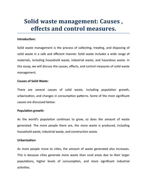 Solid Waste Management Introduction Solid Waste Management Is The