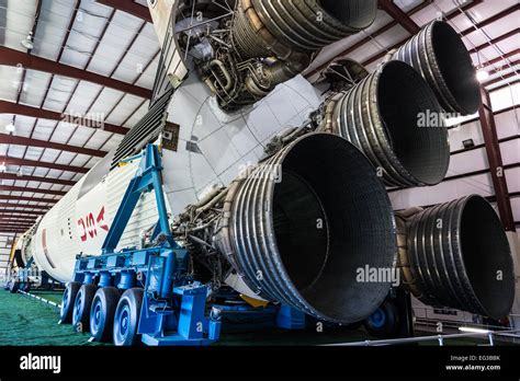 Engines On The Stage I Of The Saturn V Rocket At Nasa Johnson Space Center Houston Texas Usa