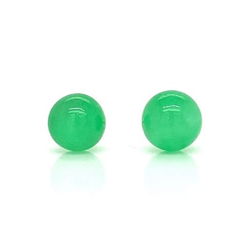 Jade Yellow Gold Stud Earrings Aspens Jewellers