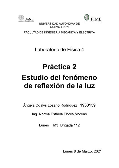 Practica Laboratorio De F Sica Fime Uanl Laboratorio De F Sica