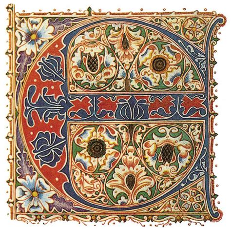 An Intricately Decorated Initial With Flowers And Leaves