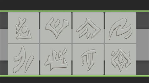 Artstation Stylized Alphas Of Runes And The Orc Language Brushes