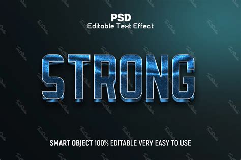 Efecto De Texto D H Roe Azul Fuerte Archivo Psd De Photoshop Gratuito