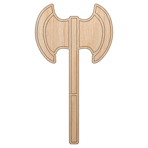 Medieval Battle Axe Wood Shape Unfinished Piece Cutout Craft DIY Projects - 4.70 Inch Size - 1/8 ...