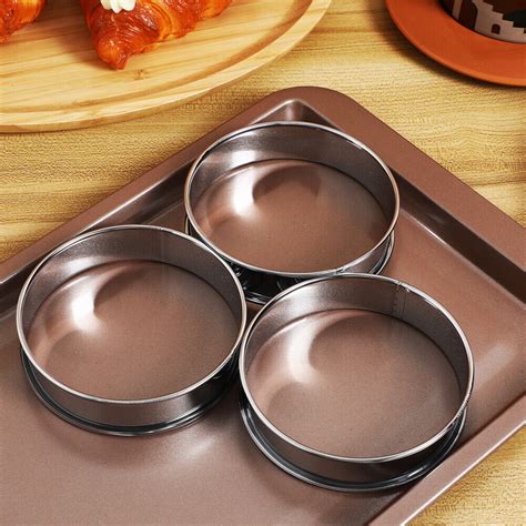 Pcs Crumpet Rings Baking Rings Stainless Steel Cookie Rings Double