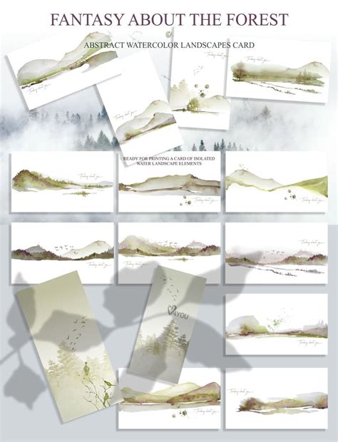 Abstract Watercolor Landscape & Art - Design Cuts