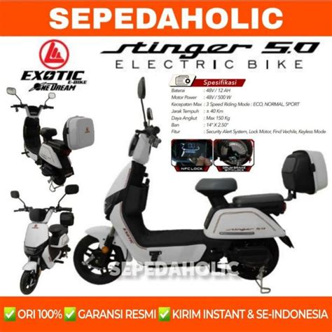 Sepeda Listrik EXOTIC STINGER 5 0 BY PACIFIC 500 Watt NFC E Bike