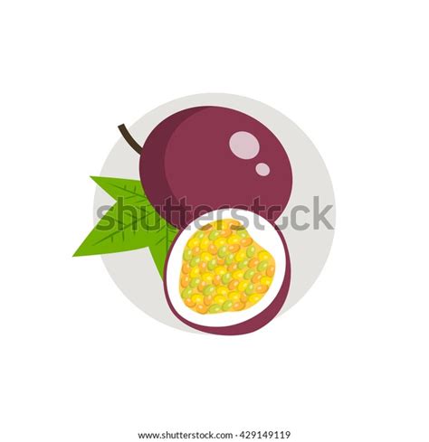 Passionfruit Icon Vector Flat Illustration Slice Stock Vector Royalty