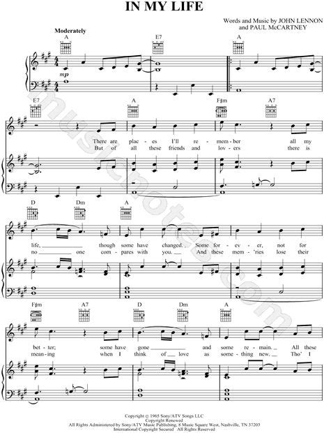 Beatles Sheet Music Printable