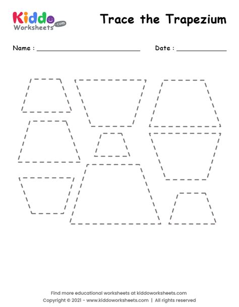 Free Printable Tracing Shape Trapezium Worksheet - kiddoworksheets