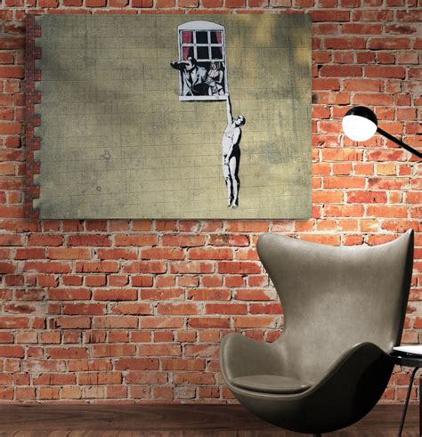 Banksy Cheating Wife Street Art Canvas Banksy Well Hung Lover Mural