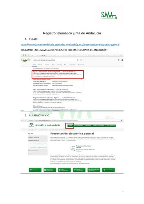 PDF Registro telemático junta de Andalucía Presentación Electronica