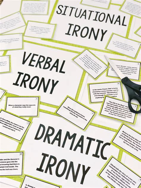 Types Of Irony Sort 50 Card Sorting Activity Artofit