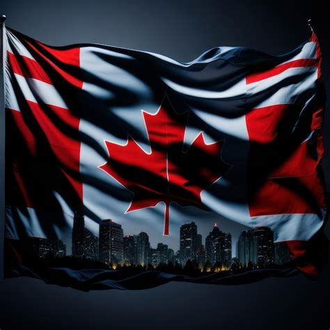 Premium Ai Image A Flag With A Red Maple Leaf On It