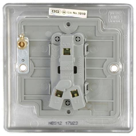 Bg Nexus 10a 1 Gang 2 Way Light Switch Brushed Steel Nbs12 01