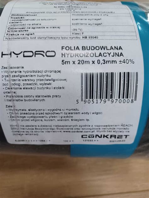 Folia Budowlana Hydroizolacyjna M X M X Mm Hydro Conkret