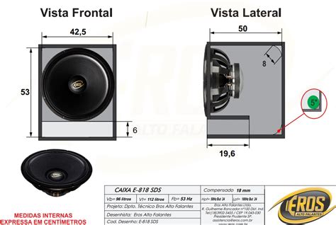 Caixa Alto Falante Eros Sds K K K E Polegadas