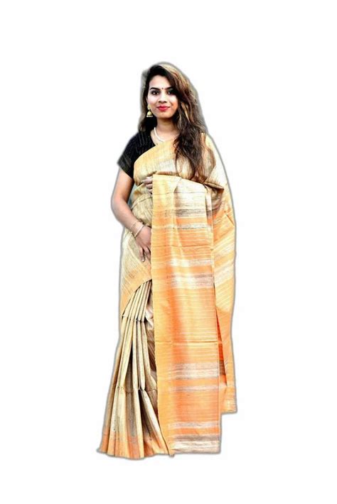 Pure Tussar Ghicha Silk Sarees 6 3 M With Blouse Piece At Rs 3100 In