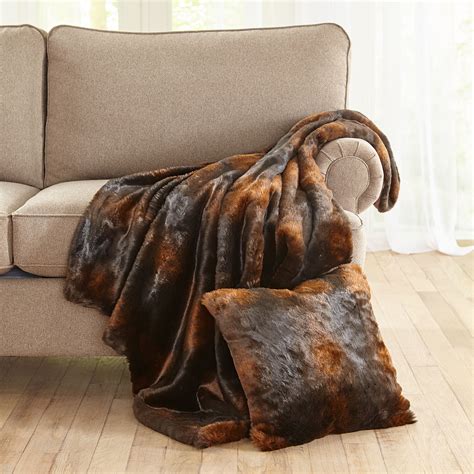 Luxe Faux Fur Throw and Pillow | Brylane Home