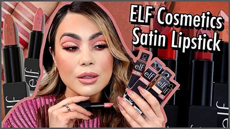 Elf Cosmetics O Face Satin Lipstick Review Youtube